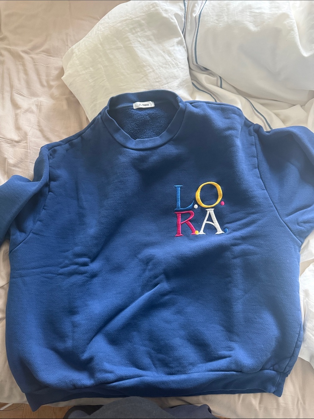 Madhappy Blue L.O.R.A. Embroidered Crewneck Sweatshirt